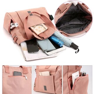 Foto 3 | Elegante Bolso Resistente Al Agua Y Antirrobo Para Mujer Lab.g Rosa
