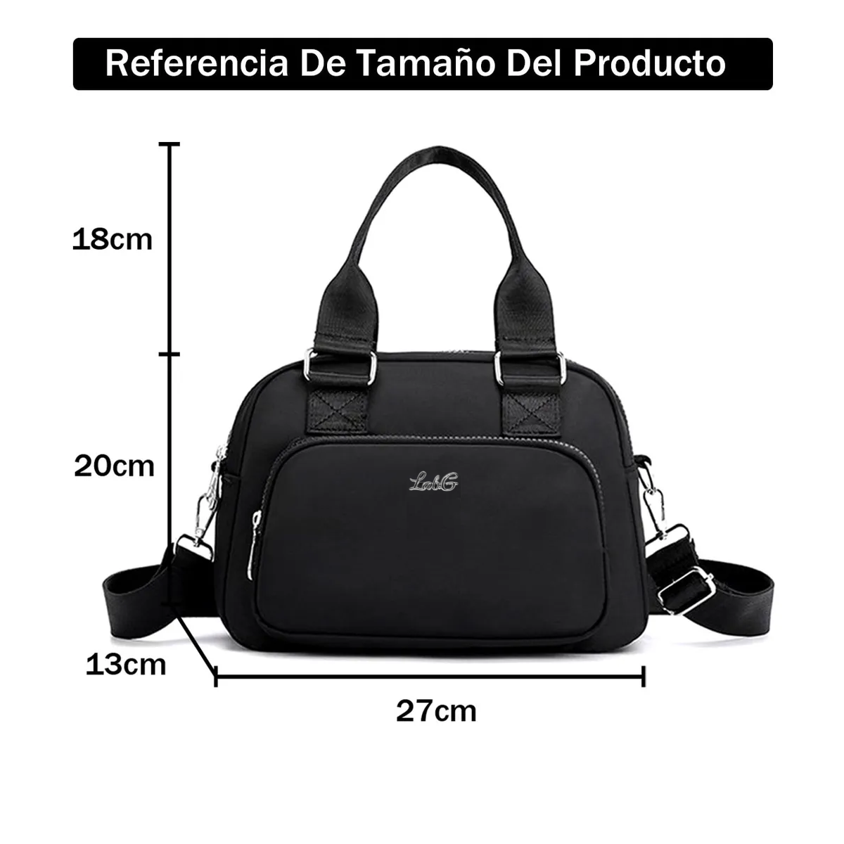 Foto 3 pulgar | Bolso De Nailon Gran Capacidad Impermeable Moda Para Mujer Lab.g Negro