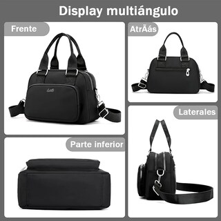 Foto 5 | Bolso De Nailon Gran Capacidad Impermeable Moda Para Mujer Lab.g Negro