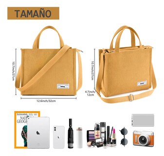 Foto 3 | Bolso De Moda Belug Cercanías Para Mujer Bolso De Pana Casual Amarillo