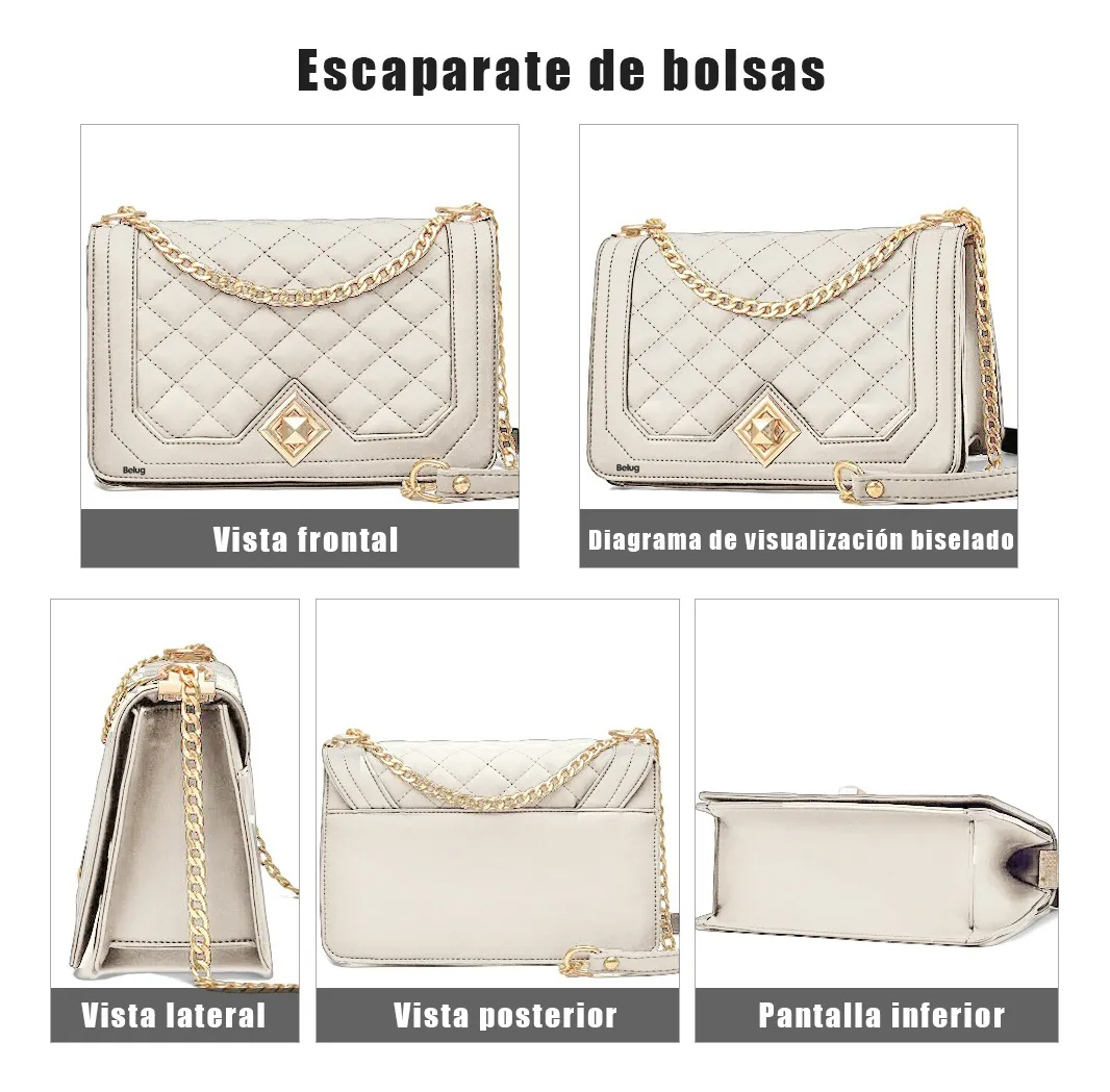 Foto 3 pulgar | Bolso Belug De Gran Capacidad Blanco