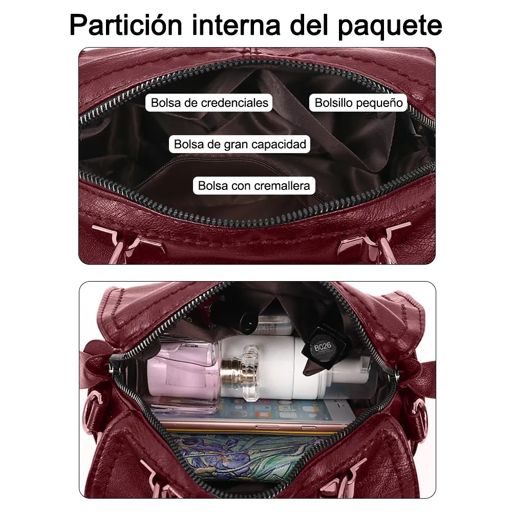 Foto 2 | Moda Una Bolsa Belug De Hombro Bolsa Crossbody Bolsa De Mujer Color Vino