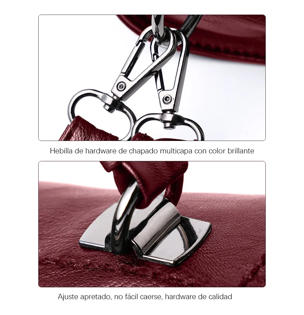 Foto 5 pulgar | Moda Una Bolsa Belug De Hombro Bolsa Crossbody Bolsa De Mujer Color Vino