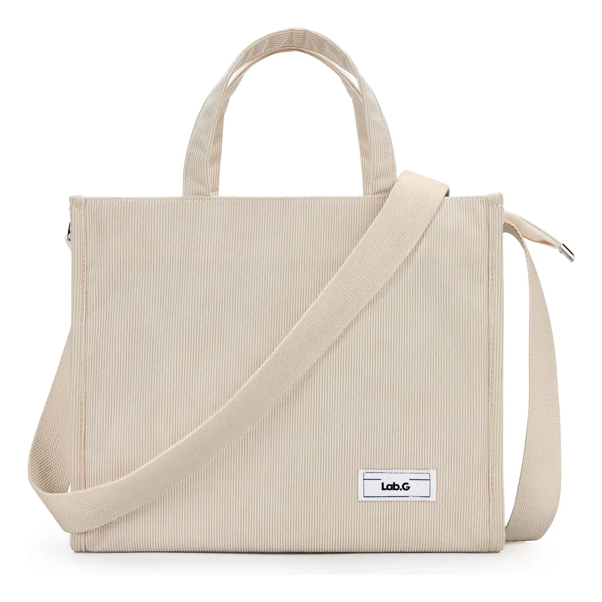 Foto 5 pulgar | Bolso De Moda Lab.g Cercanías Para Mujer Bolso De Pana Casual Creamy White