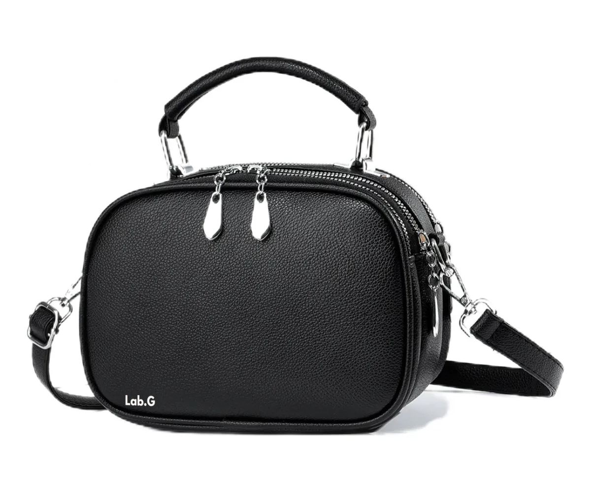 Foto 6 pulgar | Mujer Bolso De Hombro Lab.g Popular Con 2 Correas Para Hombros Negro Correa Negro Blanco