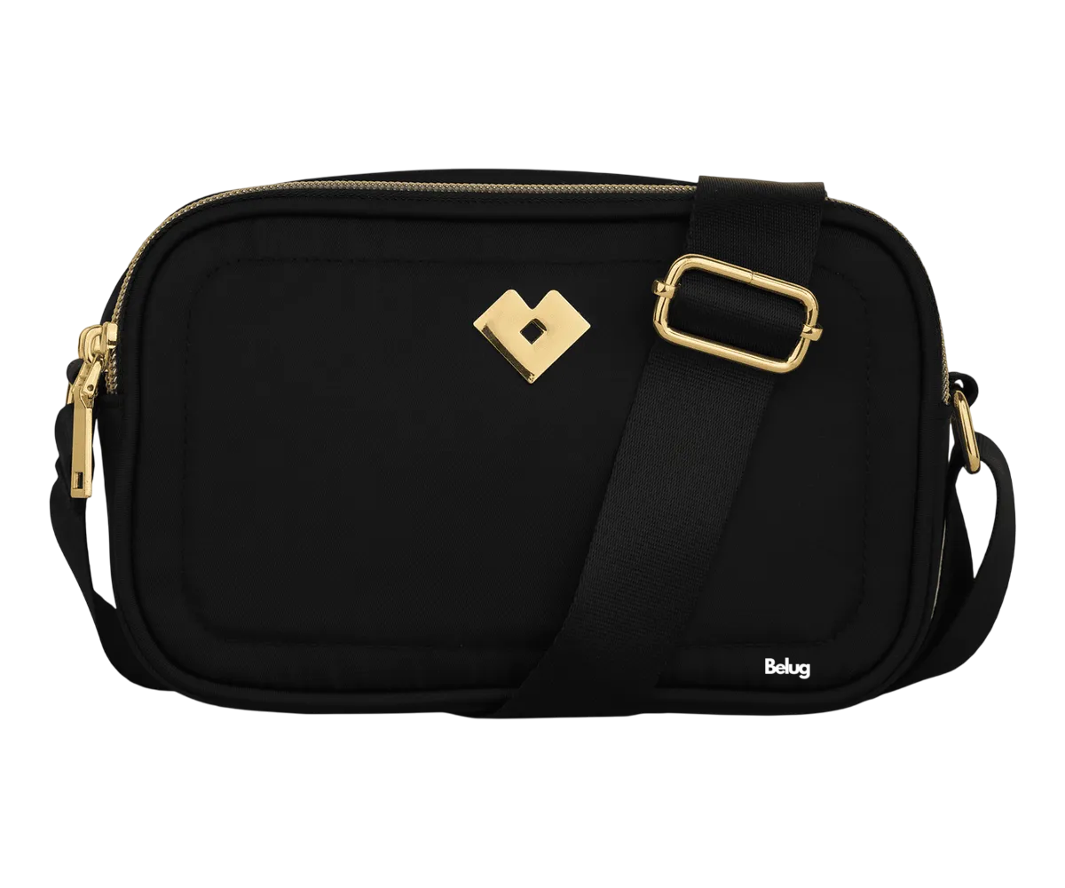Foto 2 pulgar | Bolsa Mujer Crossbody Belug Bandolera De Mano Negro Detalles Dorado