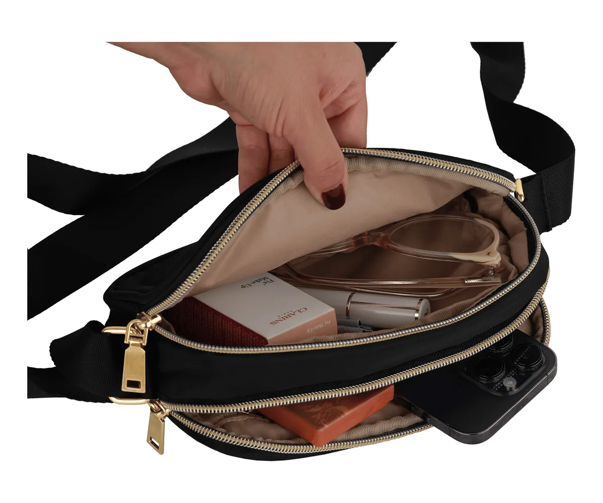 Foto 4 pulgar | Bolsa Mujer Crossbody Belug Bandolera De Mano Negro Detalles Dorado