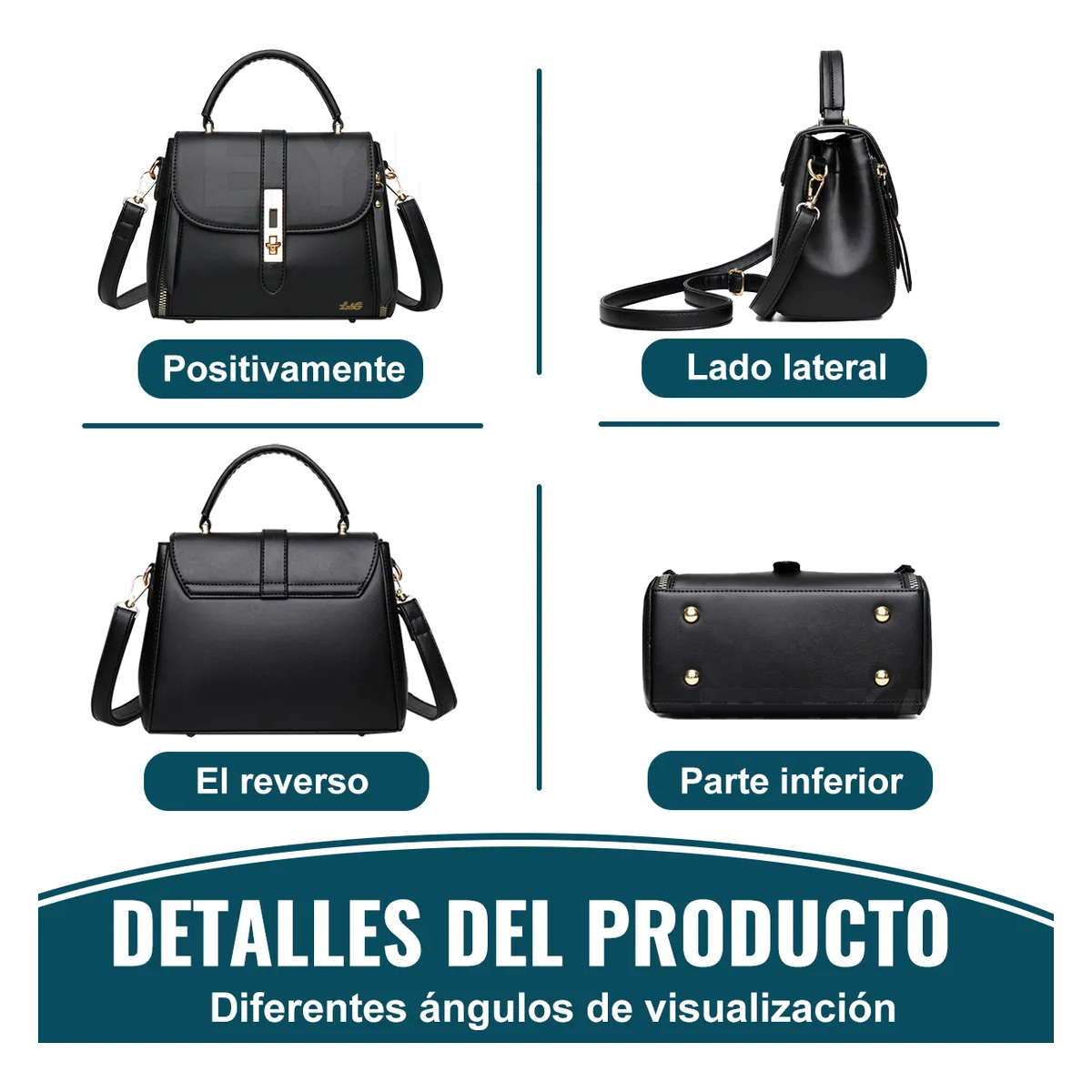 Foto 4 pulgar | Bolsa Mujer Impermeable Crossbody Bandolera Lab.g Negro