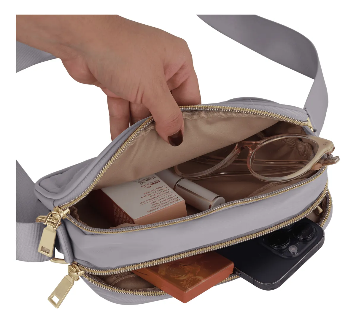 Foto 4 pulgar | Bolsa Mujer Crossbody Lab.g Bandolera De Mano Gris