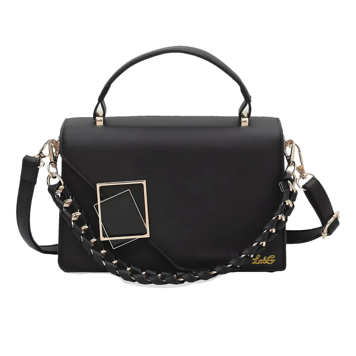 Foto 2 pulgar | Bolsa De Hombro Elegante Crossbody De Dama Con Cadena Lab.g Negro
