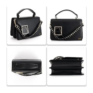Foto 4 | Bolsa De Hombro Elegante Crossbody De Dama Con Cadena Lab.g Negro