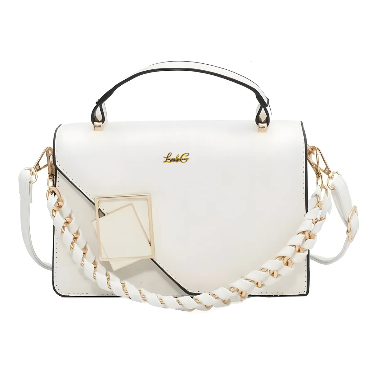 Foto 2 pulgar | Bolsa De Hombro Elegante Crossbody De Dama, Cadena Lab.g Blanco