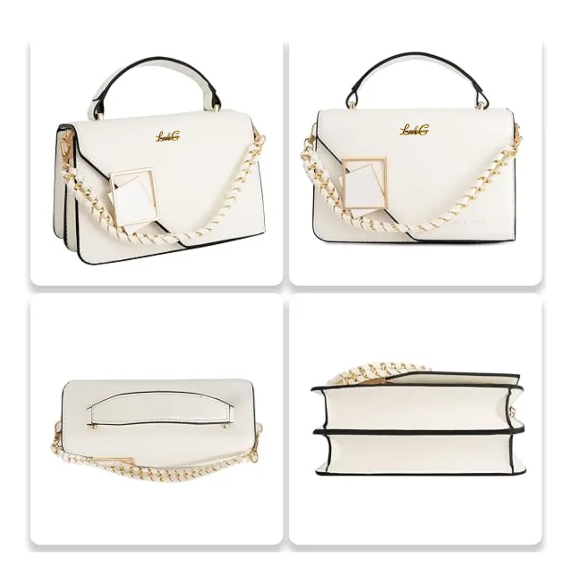 Foto 3 pulgar | Bolsa De Hombro Elegante Crossbody De Dama, Cadena Lab.g Blanco