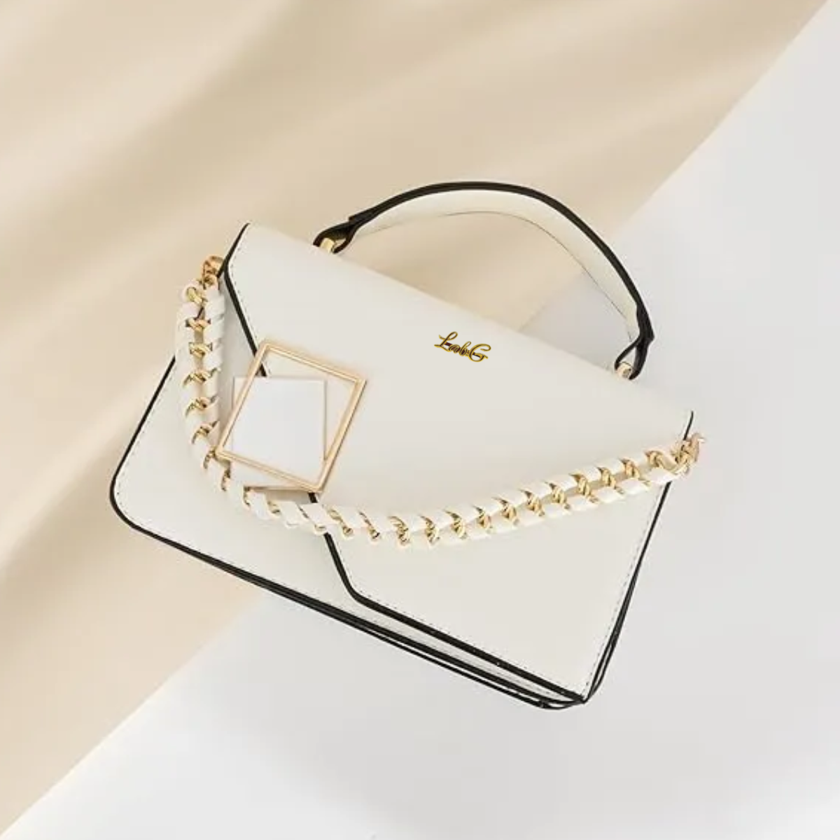 Foto 6 pulgar | Bolsa De Hombro Elegante Crossbody De Dama, Cadena Lab.g Blanco
