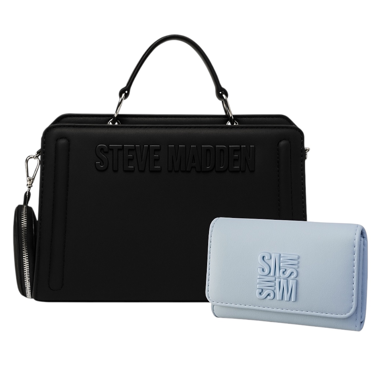 Foto 1 | Bolsa Steve Madden Bevelyn Black + Cartera Steve Madden
