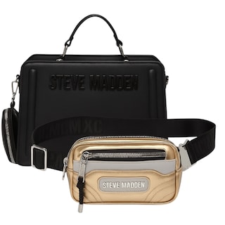 Foto 1 | Bolsa Steve Madden Bevelyn Black + Cangurera Bmadrid Dorada