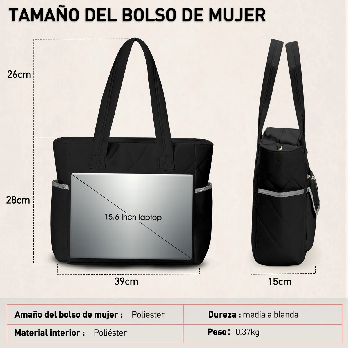 Foto 3 pulgar | Bolsas Lab.g Para Dama Múltiples Bolsillos Tela Lisa Negro