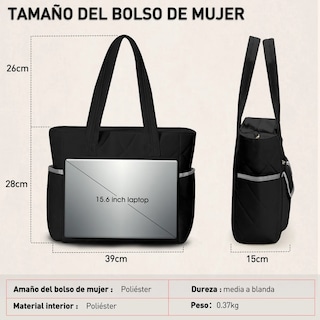 Foto 2 | Bolsas Lab.g Para Dama Múltiples Bolsillos Tela Lisa Negro