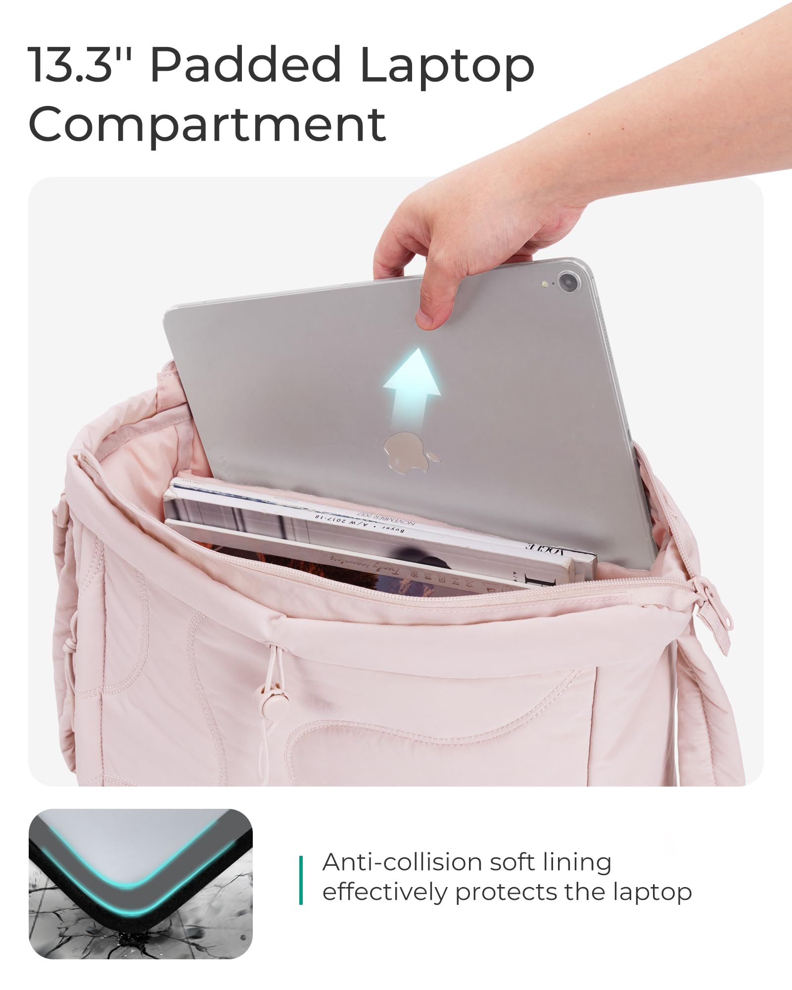 Foto 5 pulgar | Bolso Bagsmart Pequeño Acolchado Impermeable Para Mujer - Venta Internacional.