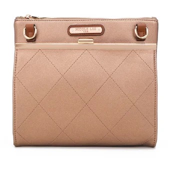 Foto 3 pulgar | Bolsa Cruzada Nicole Lee Con Broche Frontal-bronce
