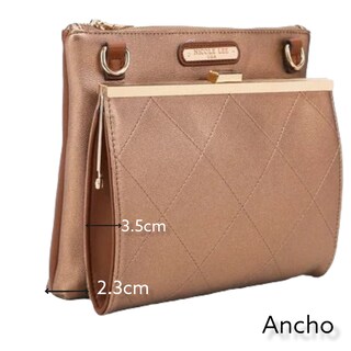 Foto 3 | Bolsa Cruzada Nicole Lee Con Broche Frontal-bronce