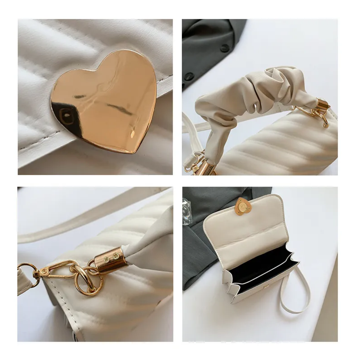 Foto 2 | Bolso De Mano  Blanca De Corazon Lab.g Blanco