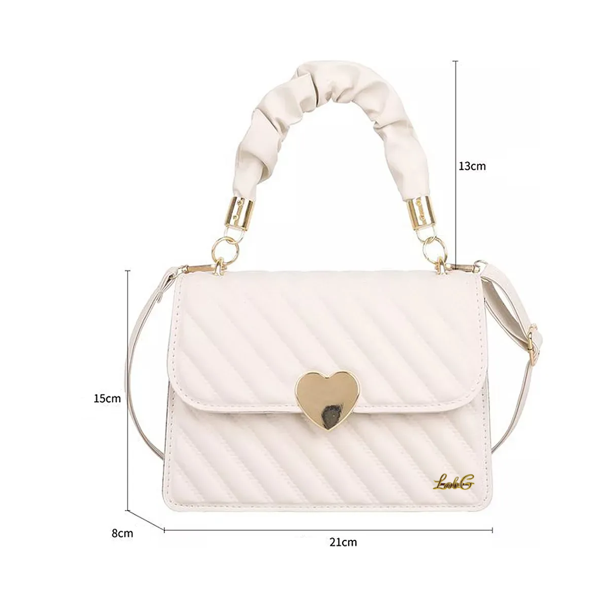 Foto 4 | Bolso De Mano  Blanca De Corazon Lab.g Blanco
