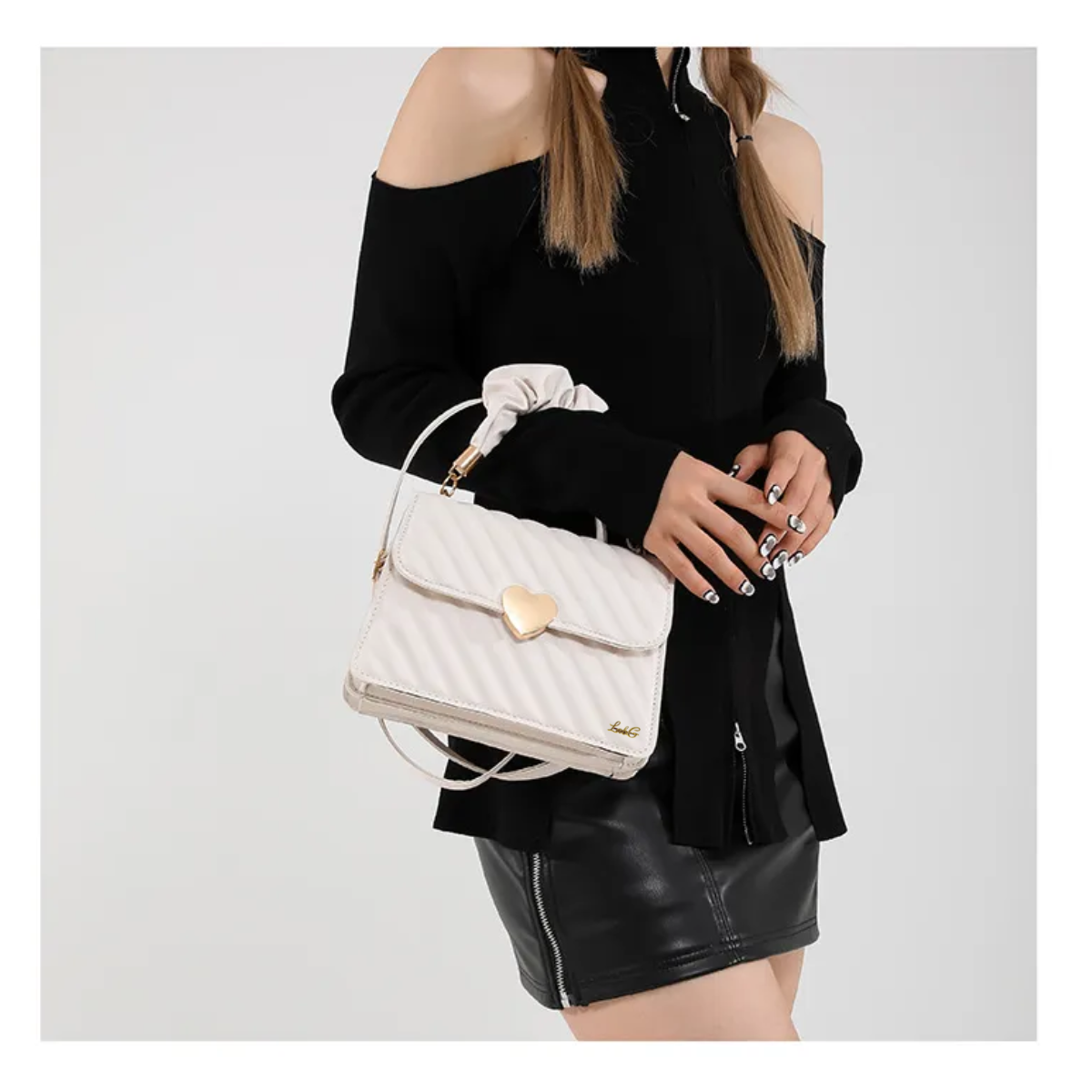 Foto 5 | Bolso De Mano  Blanca De Corazon Lab.g Blanco