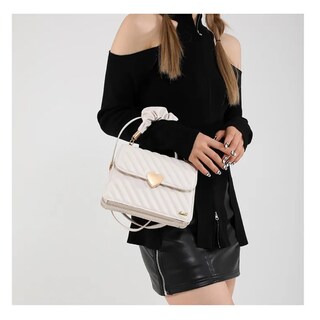 Foto 5 | Bolso De Mano Blanca De Corazon Lab.g Blanco