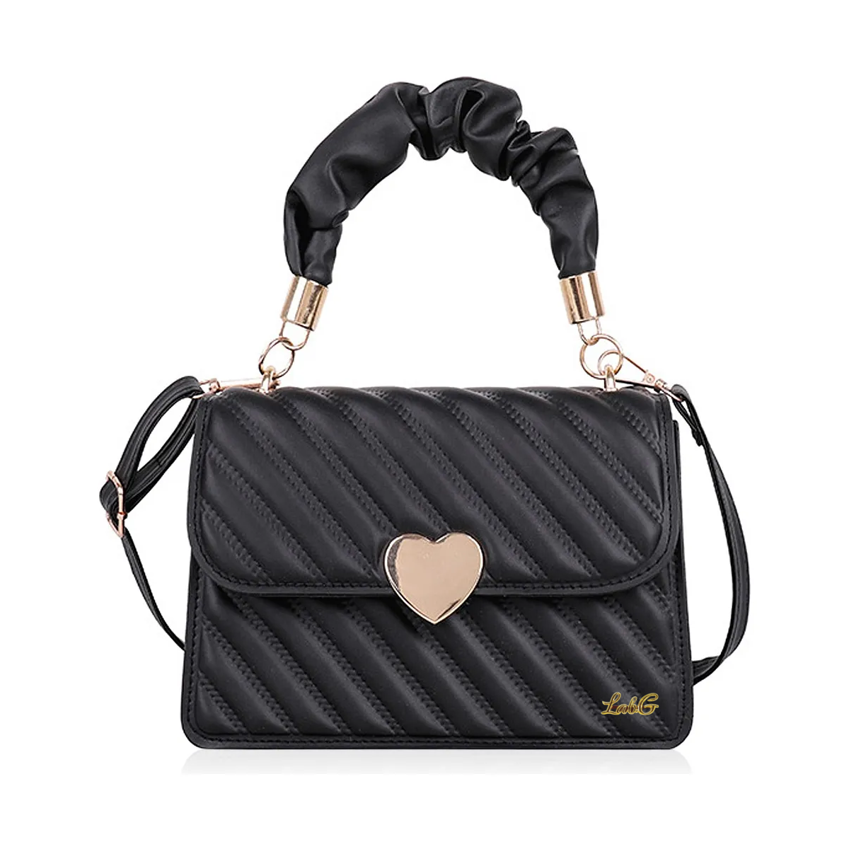 Foto 1 | Bolso De Mano De Corazon Lab.g Negra