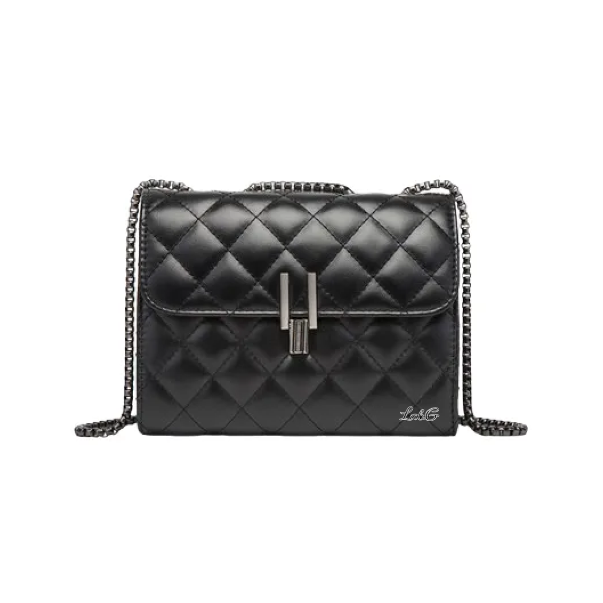 Foto 1 | Bolso Bandolera De Un Hombro Con Cadena De Metal Para Mujer Lab.g Negro