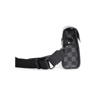 Foto 4 | Bolsa Bandolera Lab.g Elegante De Pu A Cuadros Para Hombre Gris Negro Cuadritos