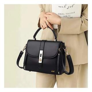 Foto 3 | Bolso Mano Mujer Gran Capacidad Remaches De Cuero Lab.g Negro