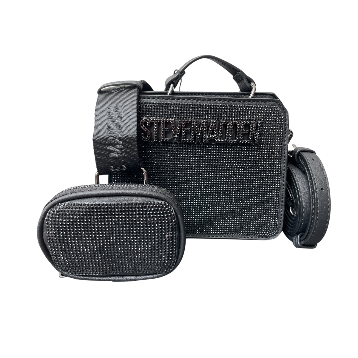 Foto 2 pulgar | Bolsa Steve Madden Bevelymm Mini Rhinestones Black