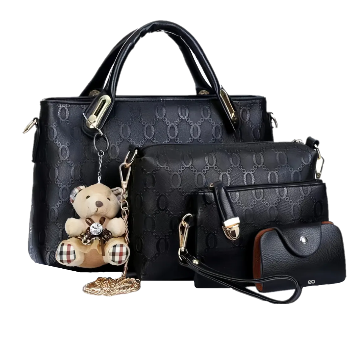 Foto 2 pulgar | Set 4 Bolsas Crossbody Correa Eo Safe Imports Esi-19865 Negro