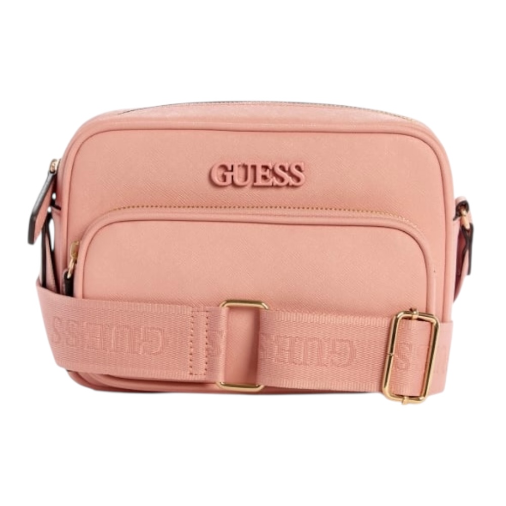 Foto 2 pulgar | Bolsa Crossbody Guess Zinnia Top Zip Color Rosa De Piel Sintética Saffiano