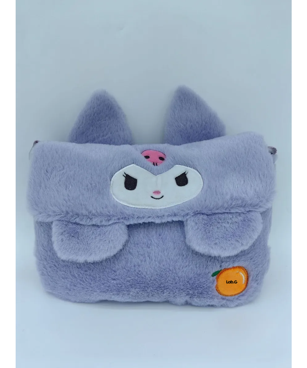 Foto 4 pulgar | Bolso De Mano Lab.g De Felpa Kuromi Melody Morado