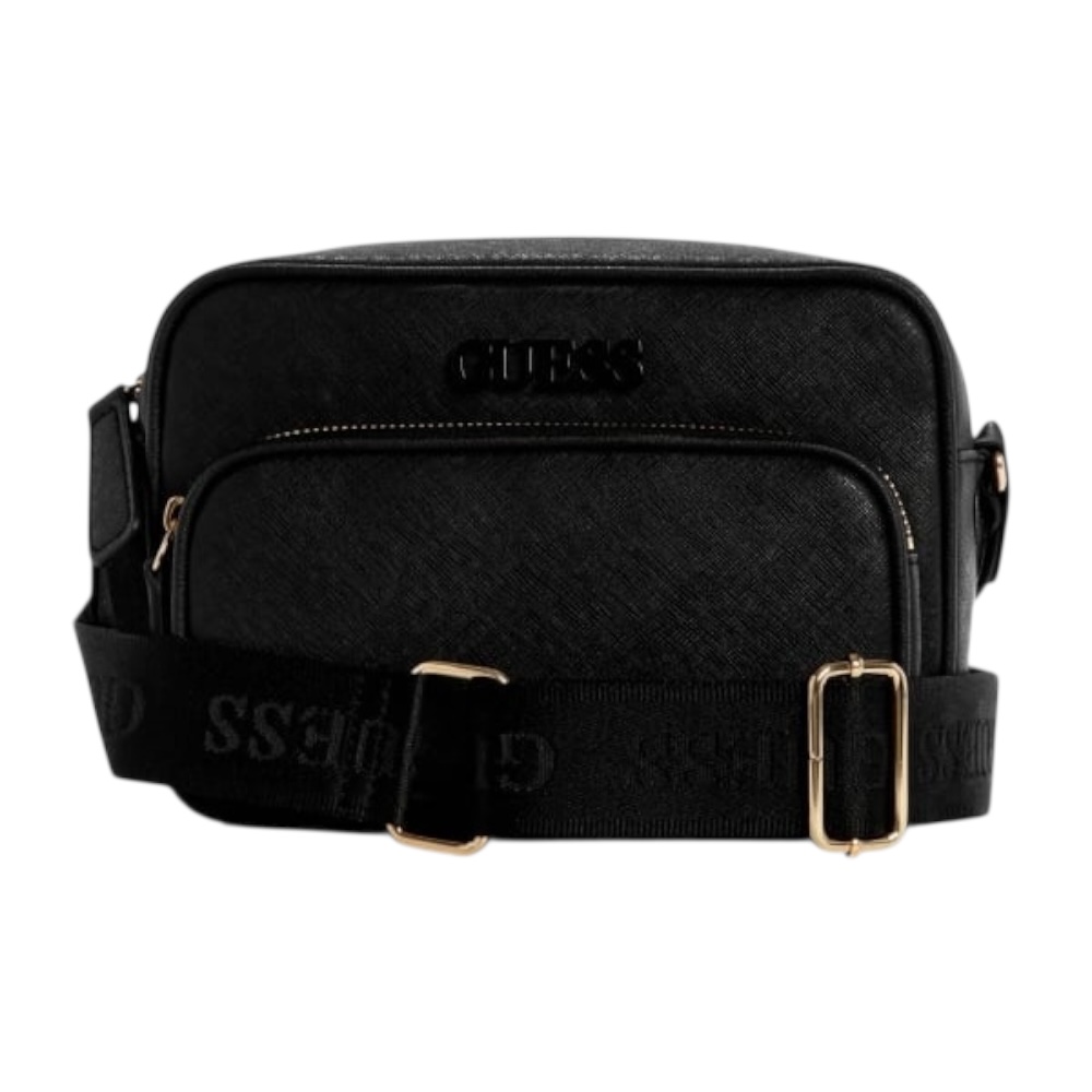 Foto 2 pulgar | Bolsa Crossbody Guess Zinnia Top Zip Color Negro De Piel Sintética Saffiano