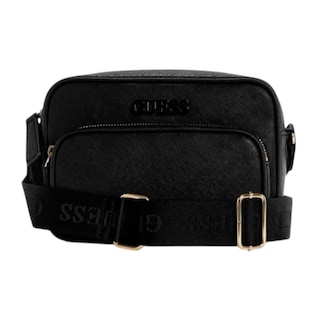 Foto 1 | Bolsa Crossbody Guess Zinnia Top Zip Color Negro De Piel Sintética Saffiano
