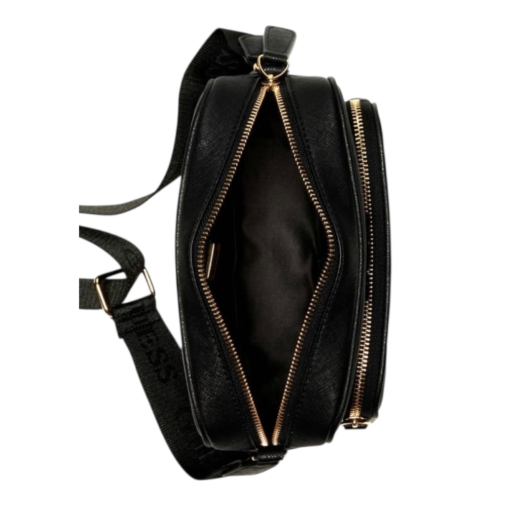 Foto 4 pulgar | Bolsa Crossbody Guess Zinnia Top Zip Color Negro De Piel Sintética Saffiano