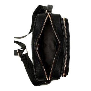 Foto 3 | Bolsa Crossbody Guess Zinnia Top Zip Color Negro De Piel Sintética Saffiano
