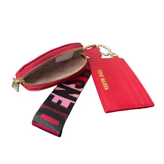 Foto 5 | Set De Bolsa Steve Madden Bevelyn Black + Monedero Y Tarjetero Red