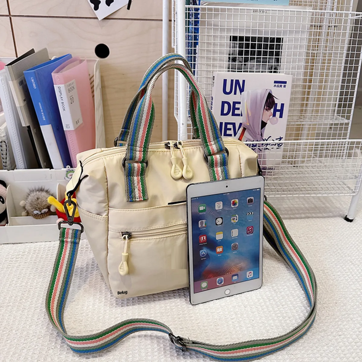 Foto 4 pulgar | Bolso Belug Mujer Hombro Compras Blanco