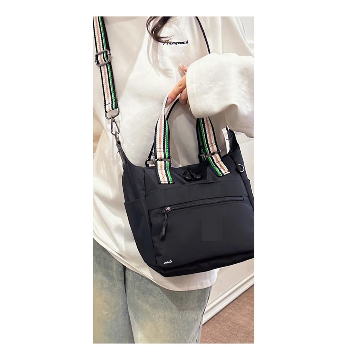 Foto 5 pulgar | Bolso  Lab.g Mujer Hombro Compras Negro