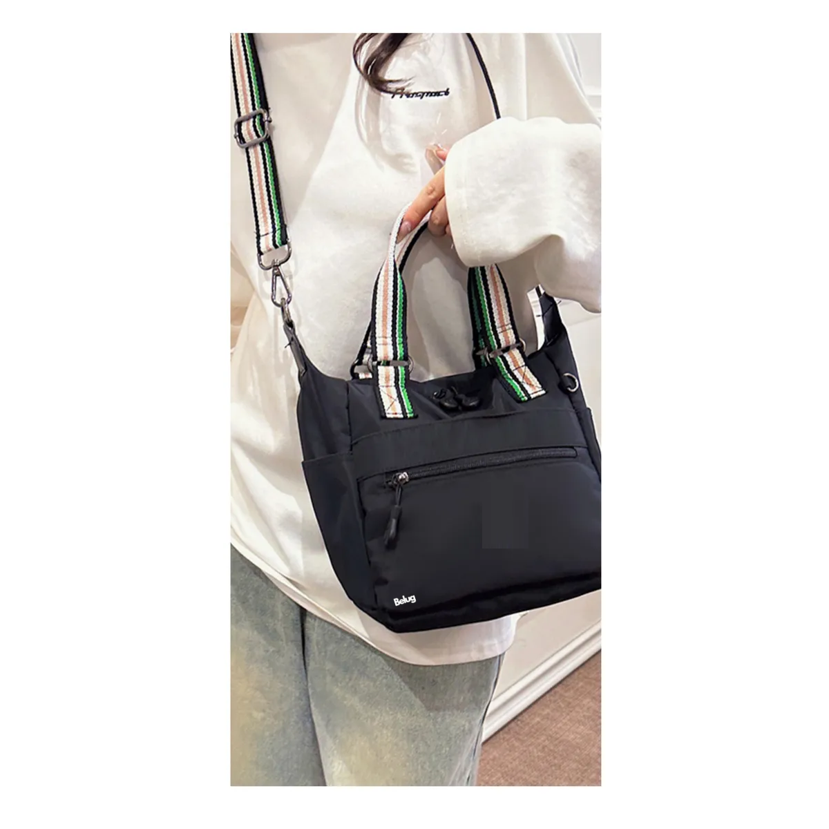 Foto 5 pulgar | Bolso Belug  Mujer Hombro Compras Negro