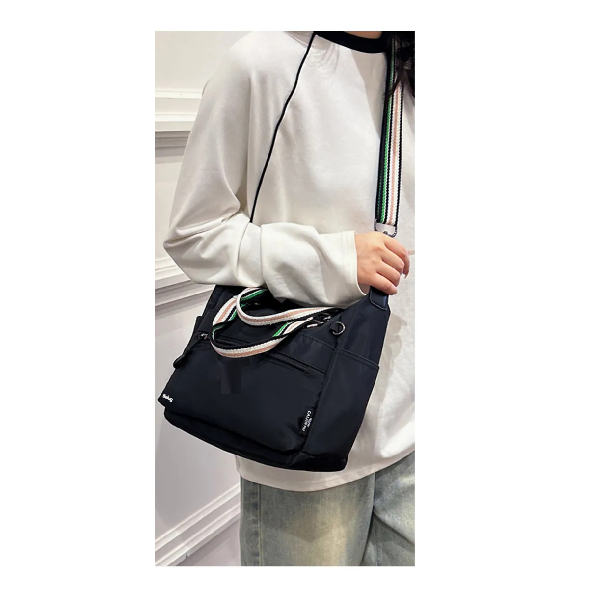 Foto 6 pulgar | Bolso Belug  Mujer Hombro Compras Negro