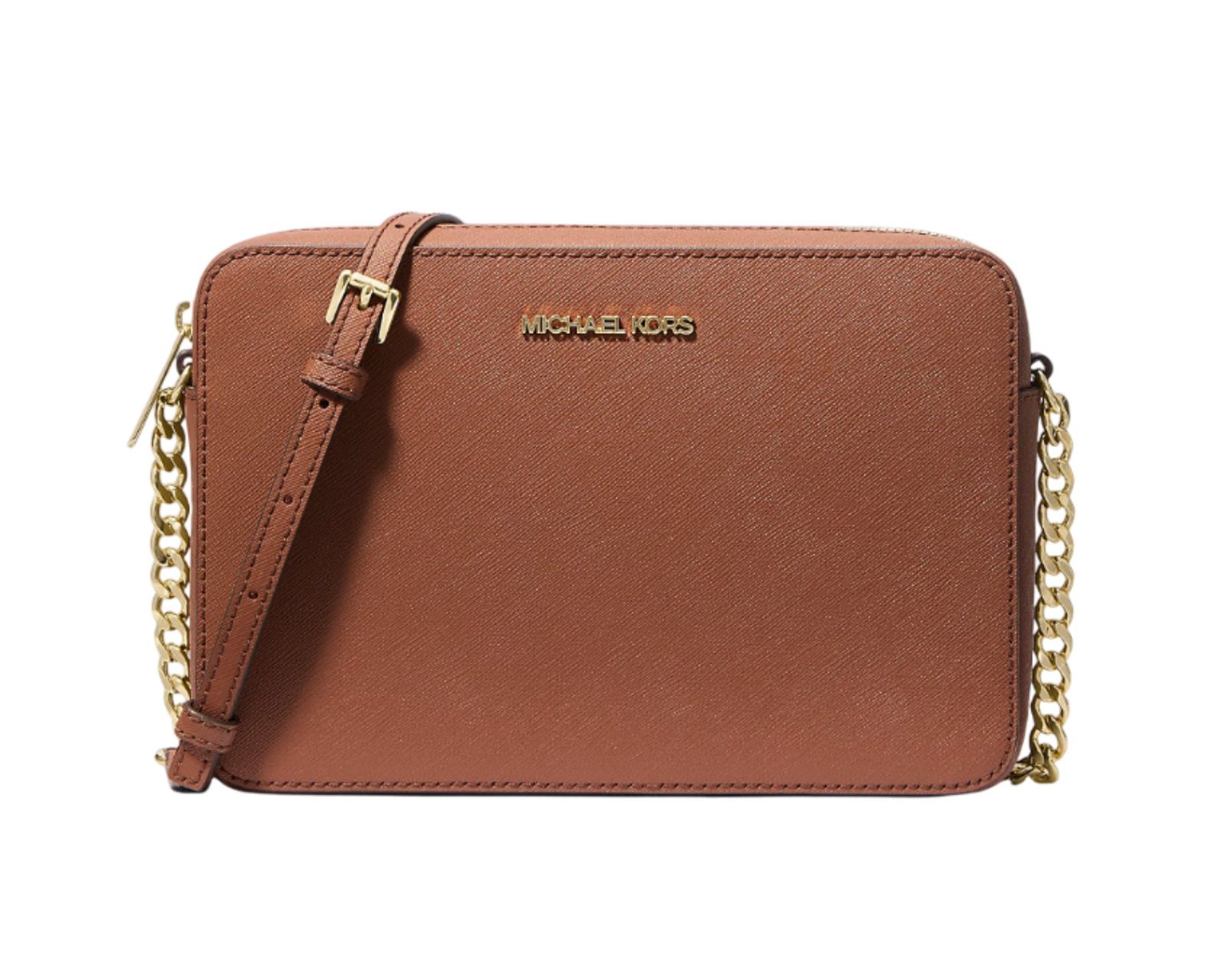 Foto 2 pulgar | Bolsa Michael Kors Jet Set Large Saffiano Leather Crossbody Bag 35t8gttc9l Color Café
