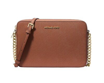 Foto 1 | Bolsa Michael Kors Jet Set Large Saffiano Leather Crossbody Bag 35t8gttc9l Color Café