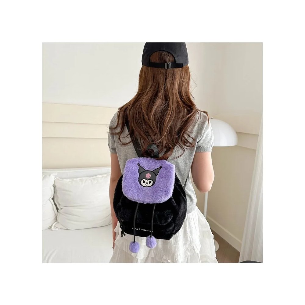 Foto 2 | Mochila  Lab.g Felpa Kuromi Negro Morado