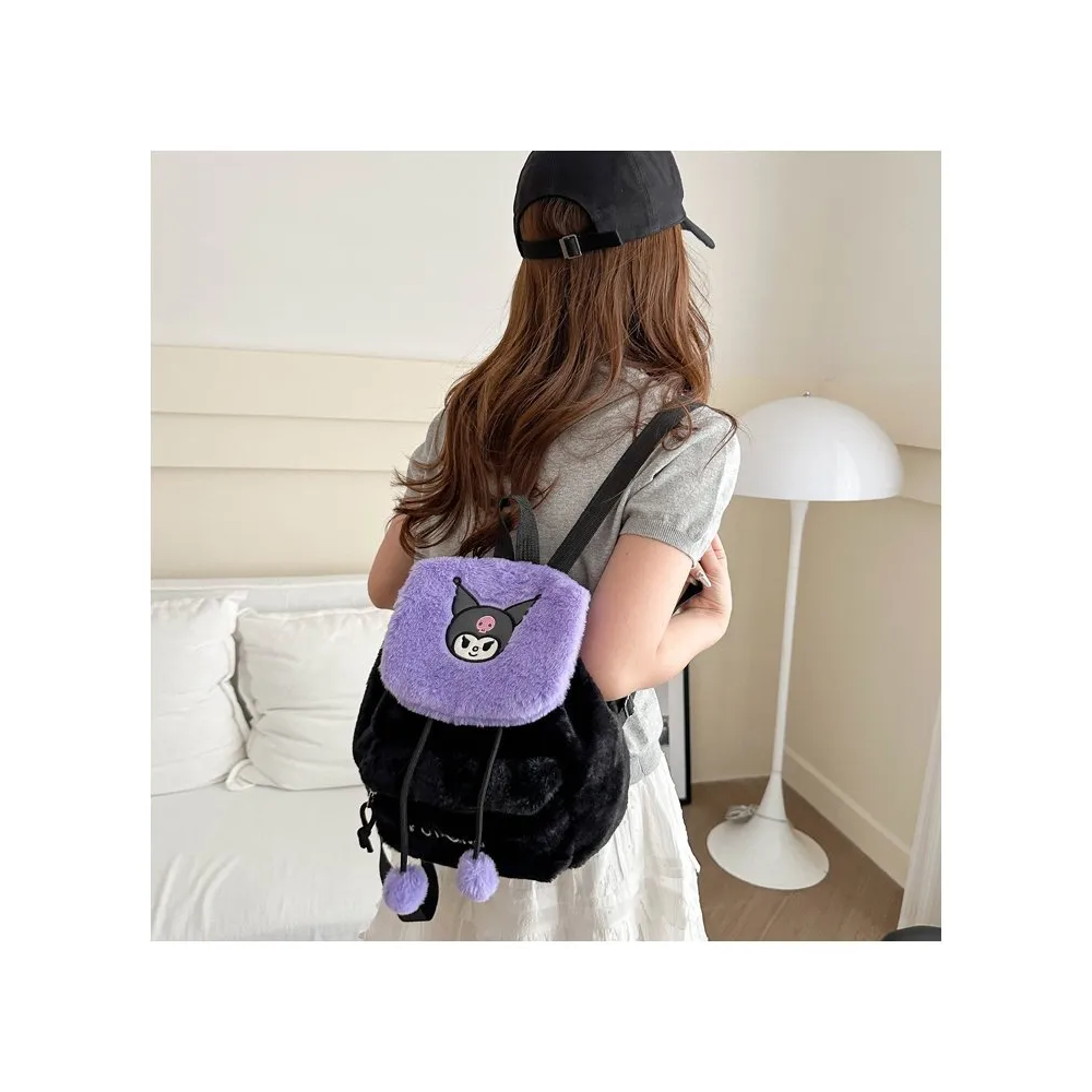Foto 3 | Mochila  Lab.g Felpa Kuromi Negro Morado